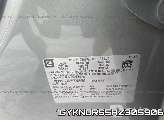 1GYKNDRS5HZ305906 фото 10