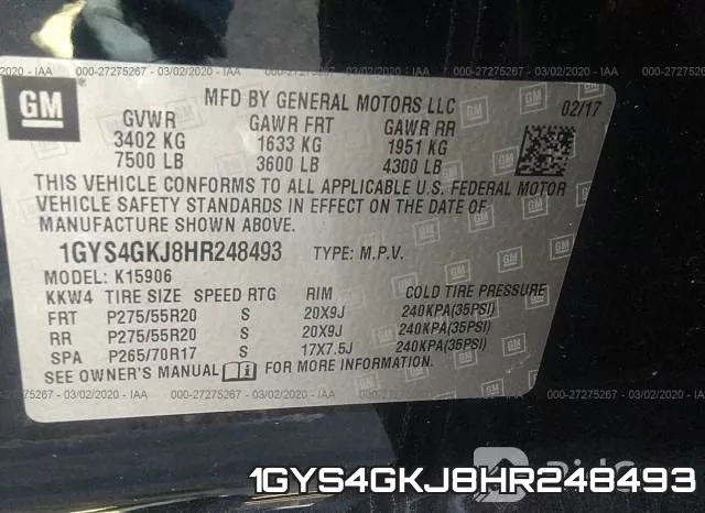 1GYS4GKJ8HR248493 фото 10