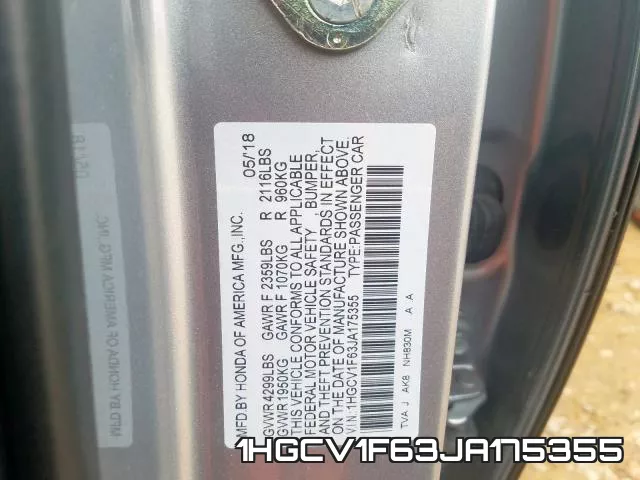 1HGCV1F63JA175355 фото 2