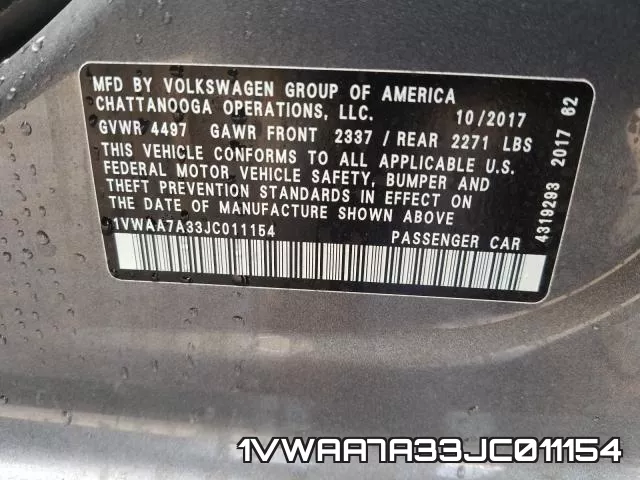 1VWAA7A33JC011154 фото 2