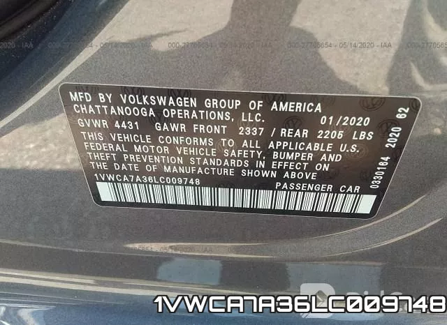 1VWCA7A36LC009748 фото 10