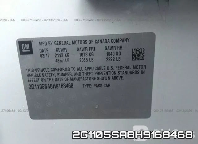 2G1105SA8H9168468 фото 10