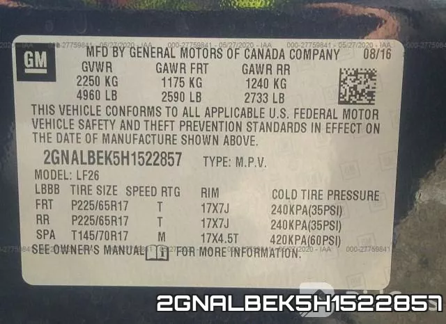 2GNALBEK5H1522857 фото 10