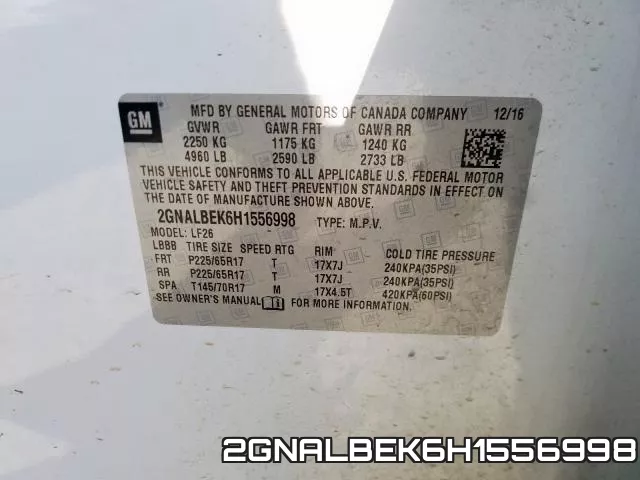 2GNALBEK6H1556998 фото 2