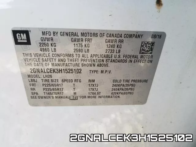 2GNALCEK3H1525102 фото 2