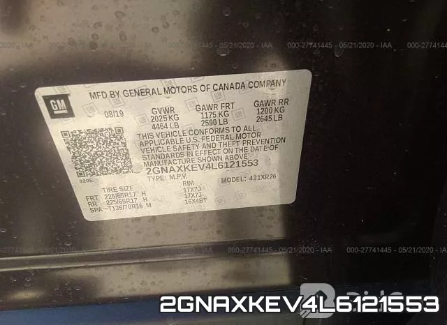 2GNAXKEV4L6121553 фото 10
