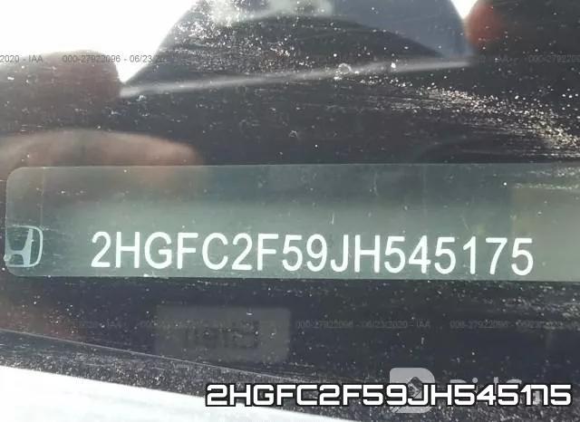 2HGFC2F59JH545175 фото 10