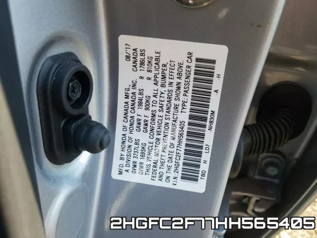 2HGFC2F77HH565405 фото 2