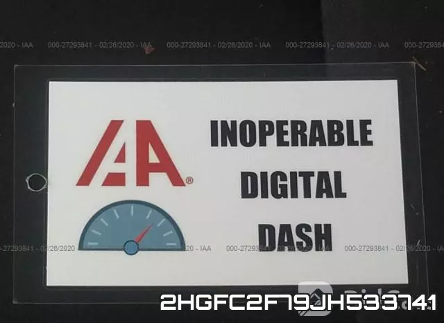 2HGFC2F79JH533741 фото 8