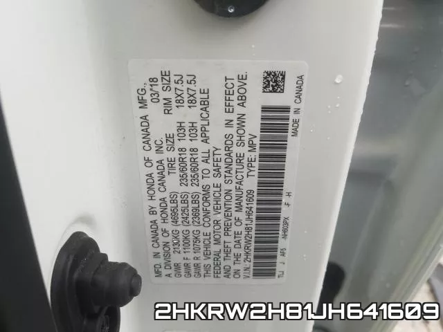 2HKRW2H81JH641609 фото 2