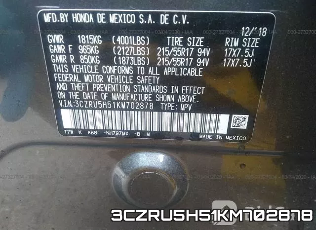 3CZRU5H51KM702878 фото 10