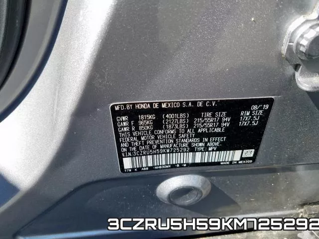 3CZRU5H59KM725292 фото 2