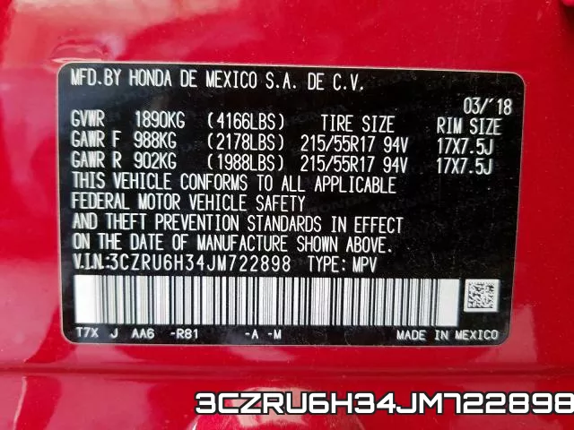 3CZRU6H34JM722898 фото 2