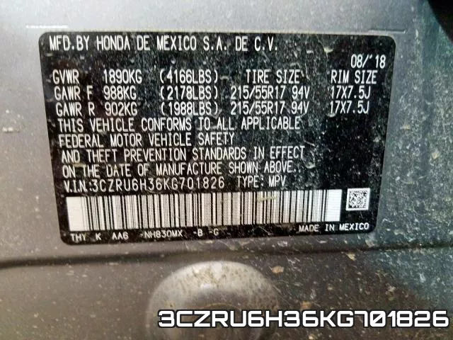3CZRU6H36KG701826 фото 2