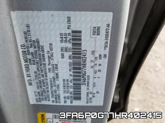 3FA6P0G77HR402415 фото 2