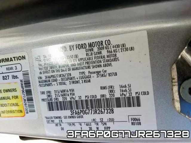 3FA6P0G77JR267328 фото 2