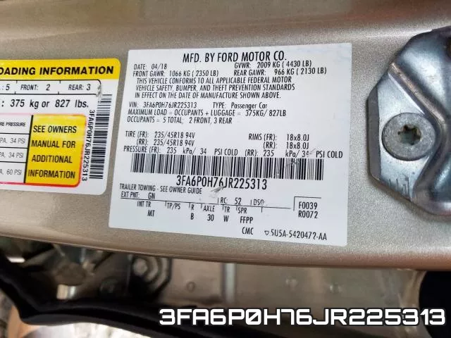 3FA6P0H76JR225313 фото 2