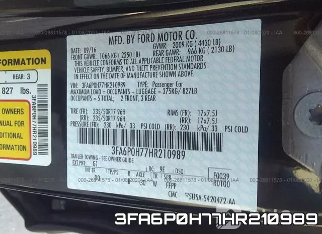 3FA6P0H77HR210989 фото 10