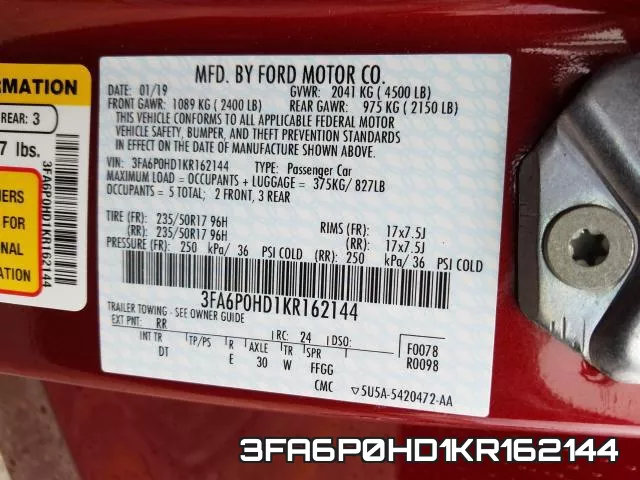 3FA6P0HD1KR162144 фото 2