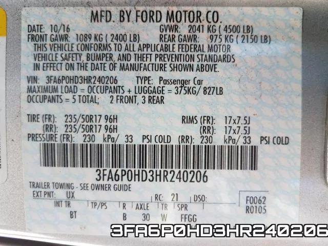 3FA6P0HD3HR240206 фото 2