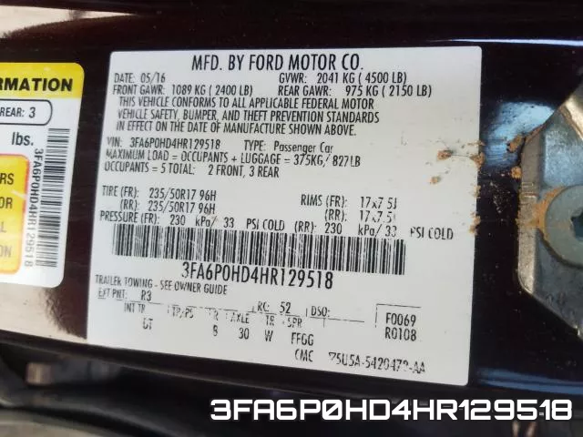 3FA6P0HD4HR129518 фото 2