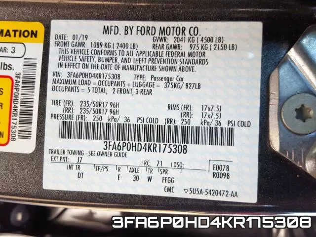 3FA6P0HD4KR175308 фото 2