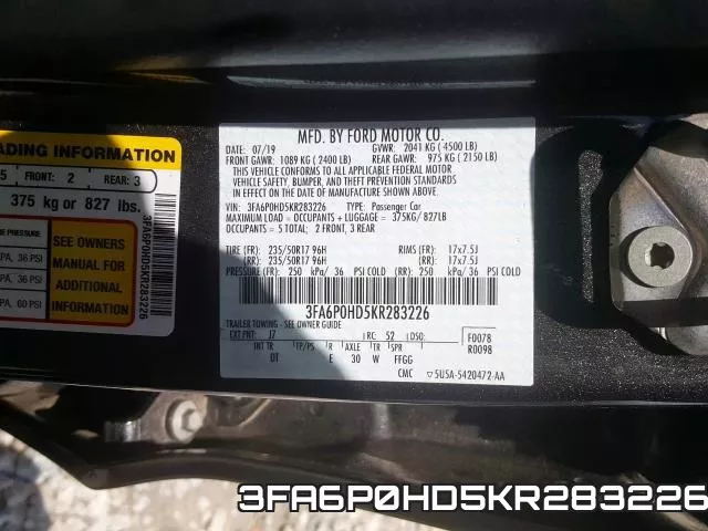 3FA6P0HD5KR283226 фото 2