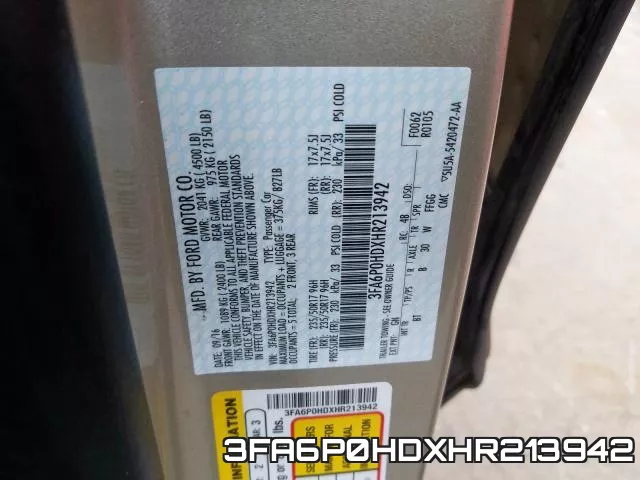 3FA6P0HDXHR213942 фото 2