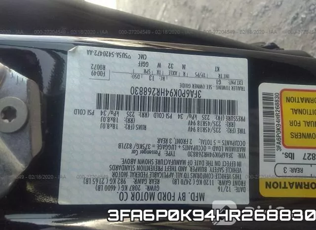 3FA6P0K94HR268830 фото 10
