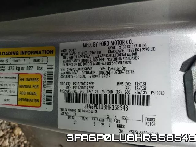 3FA6P0LU8HR358548 фото 2