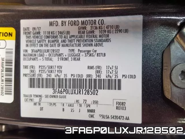 3FA6P0LUXJR128502 фото 2