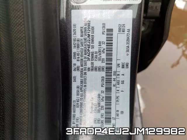 3FADP4EJ2JM129982 фото 2