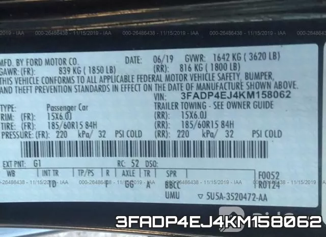 3FADP4EJ4KM158062 фото 10