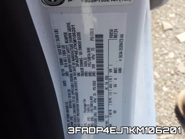 3FADP4EJ7KM106201 фото 2