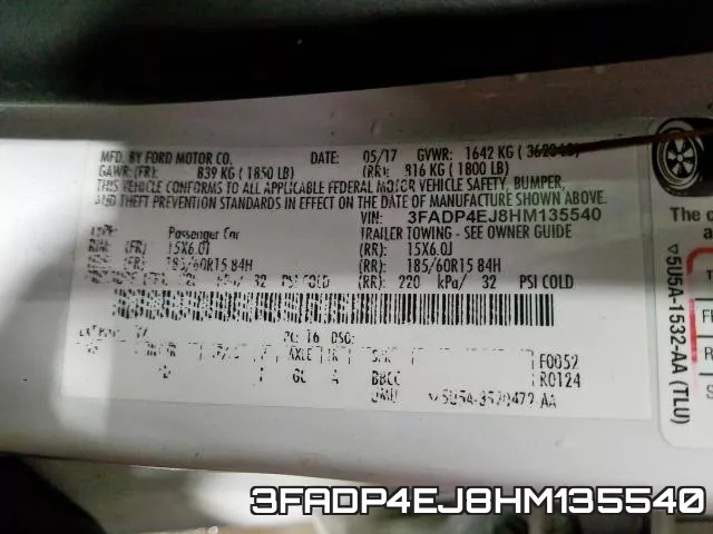 3FADP4EJ8HM135540 фото 2