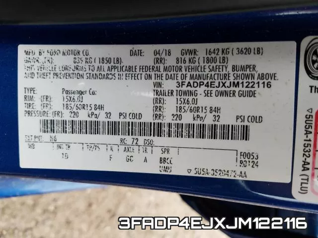 3FADP4EJXJM122116 фото 2