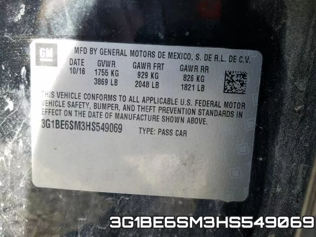 3G1BE6SM3HS549069 фото 2