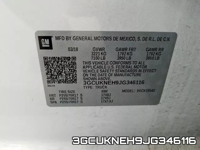 3GCUKNEH9JG346116 фото 2