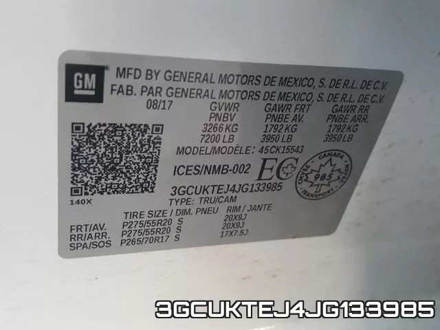 3GCUKTEJ4JG133985 фото 2