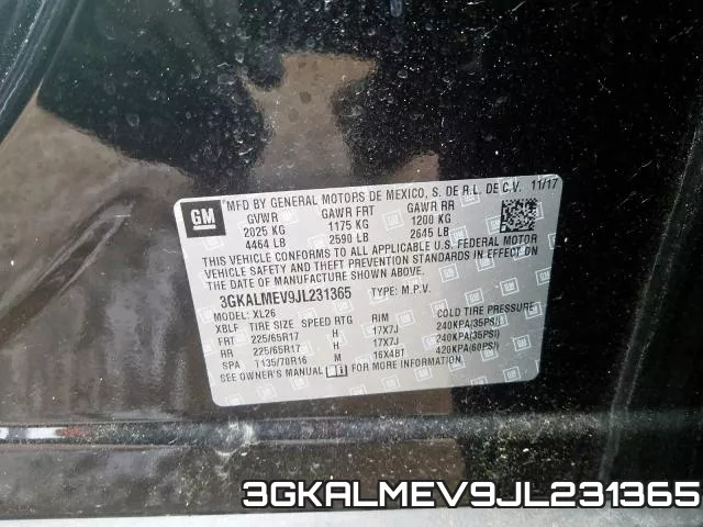 3GKALMEV9JL231365 фото 2
