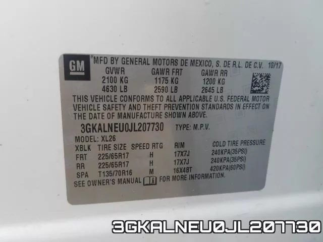 3GKALNEU0JL207730 фото 2