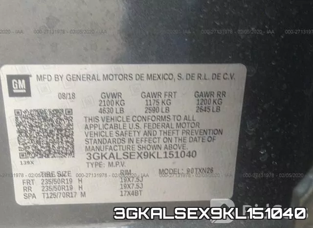 3GKALSEX9KL151040 фото 10