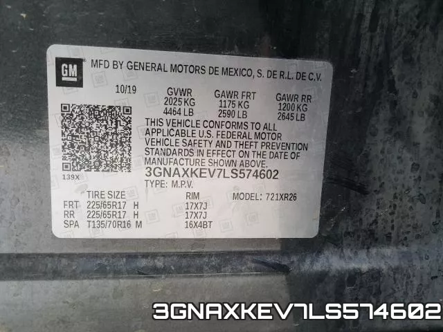 3GNAXKEV7LS574602 фото 2