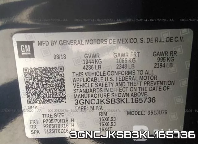 3GNCJKSB3KL165736 фото 10