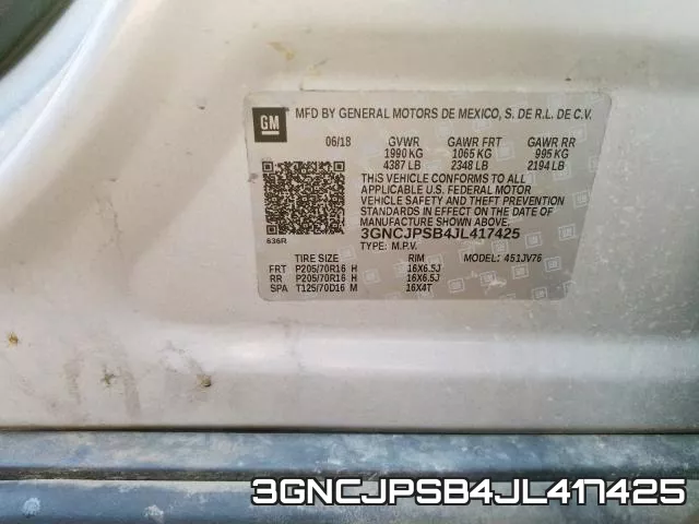 3GNCJPSB4JL417425 фото 2