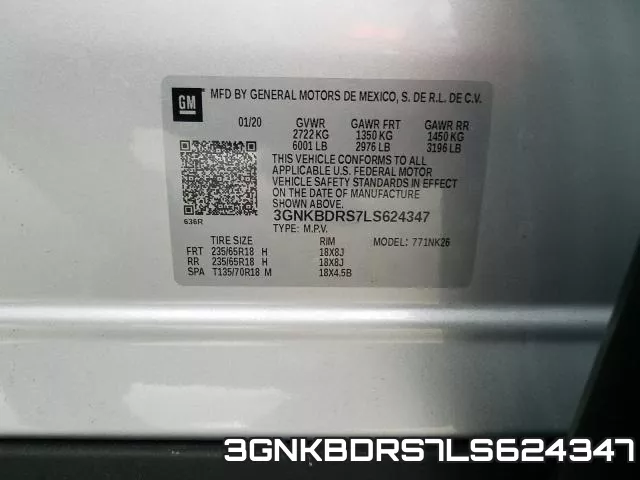 3GNKBDRS7LS624347 фото 2