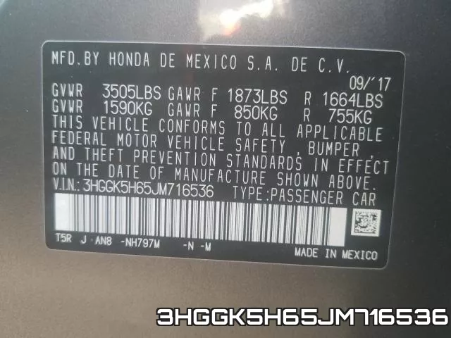 3HGGK5H65JM716536 фото 2