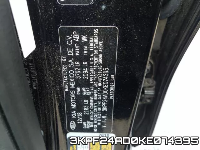 3KPF24AD0KE074395 фото 2