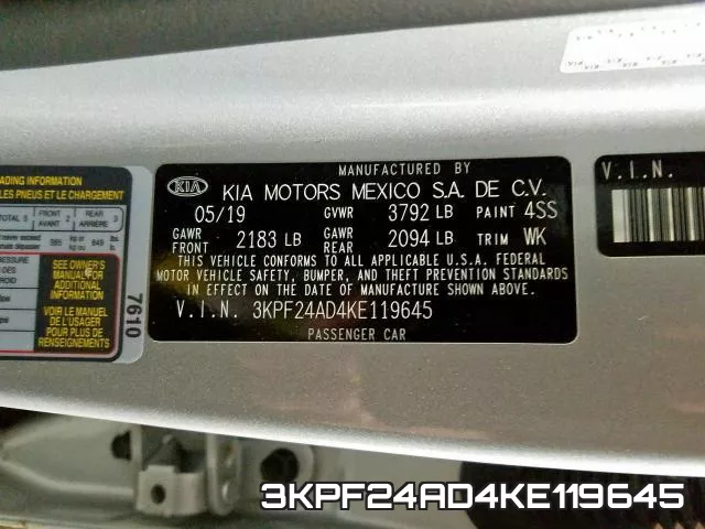 3KPF24AD4KE119645 фото 2