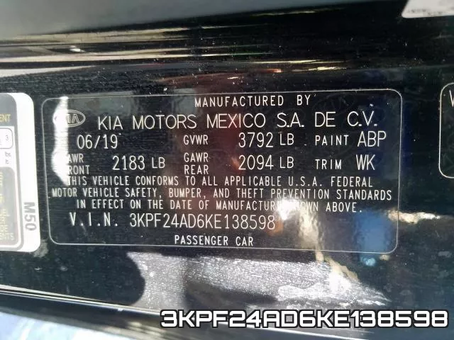 3KPF24AD6KE138598 фото 2